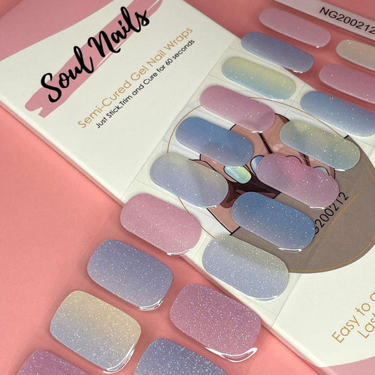 Sparkly Mermaid Semi-Cured Gel Nail Wrap Kit